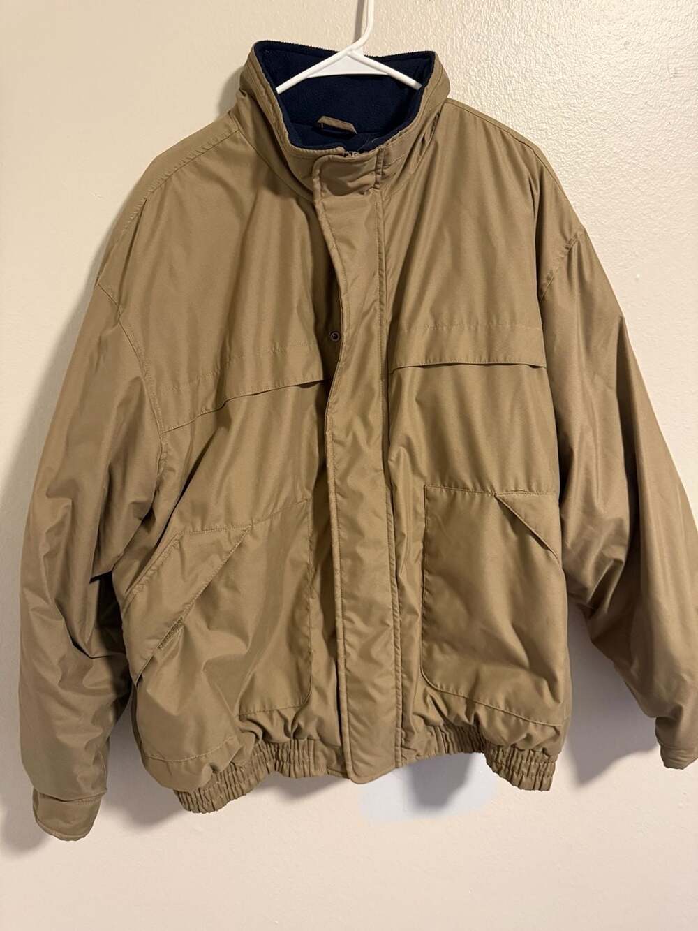 Vintage Catalina Outerwear Tan Fleece-Lined Bomber Jacket